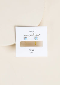 Fire Opal Huggie Earrings