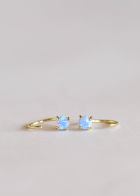 Fire Opal Huggie Earrings
