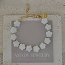 Flower Clover Shell Pearl Bracelet Layering Bracelet Style