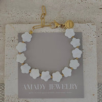 Flower Clover Shell Pearl Bracelet Layering Bracelet Style