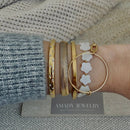 Flower Clover Shell Pearl Bracelet Layering Bracelet Style