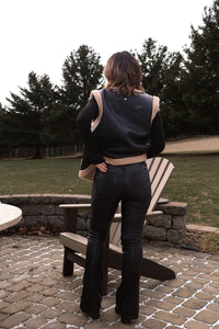 Free People Black Level Up Vegan Slit Boot Pants - FINAL SALE