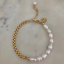Freshwater Pearls and Gold Chain Bracelet for Elegant Style - Red Bird Road