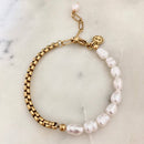 Freshwater Pearls and Gold Chain Bracelet for Elegant Style - Red Bird Road