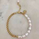 Freshwater Pearls and Gold Chain Bracelet for Elegant Style - Red Bird Road