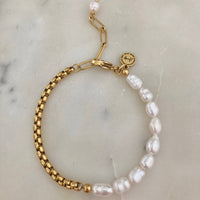 Freshwater Pearls and Gold Chain Bracelet for Elegant Style - Red Bird Road