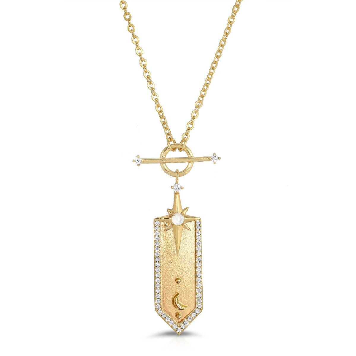 Galaxy Pendant- Golden Necklaces by Elizabeth Stone Jewelry