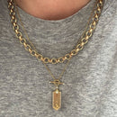Galaxy Pendant- Golden Necklaces by Elizabeth Stone Jewelry
