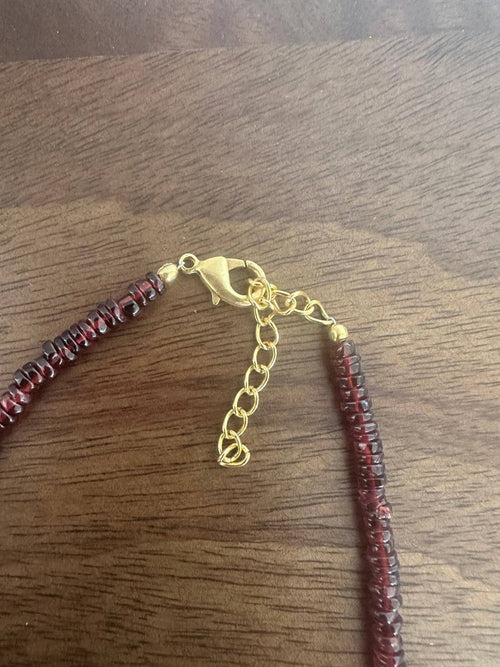 Garnet Necklace |Red Stack Jewelry | January Birthstone: Garnet