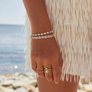 Gem Drop Textured Stacking Ring - Mother of Pearl: 6