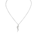 Gia Large Pave Italian Horn Cornicello Necklace in Silver