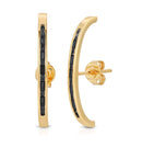 Gold and Black Baguette CZ Suspension Hoops - Red Bird Road