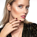 Gold and Black Baguette CZ Suspension Hoops - Red Bird Road