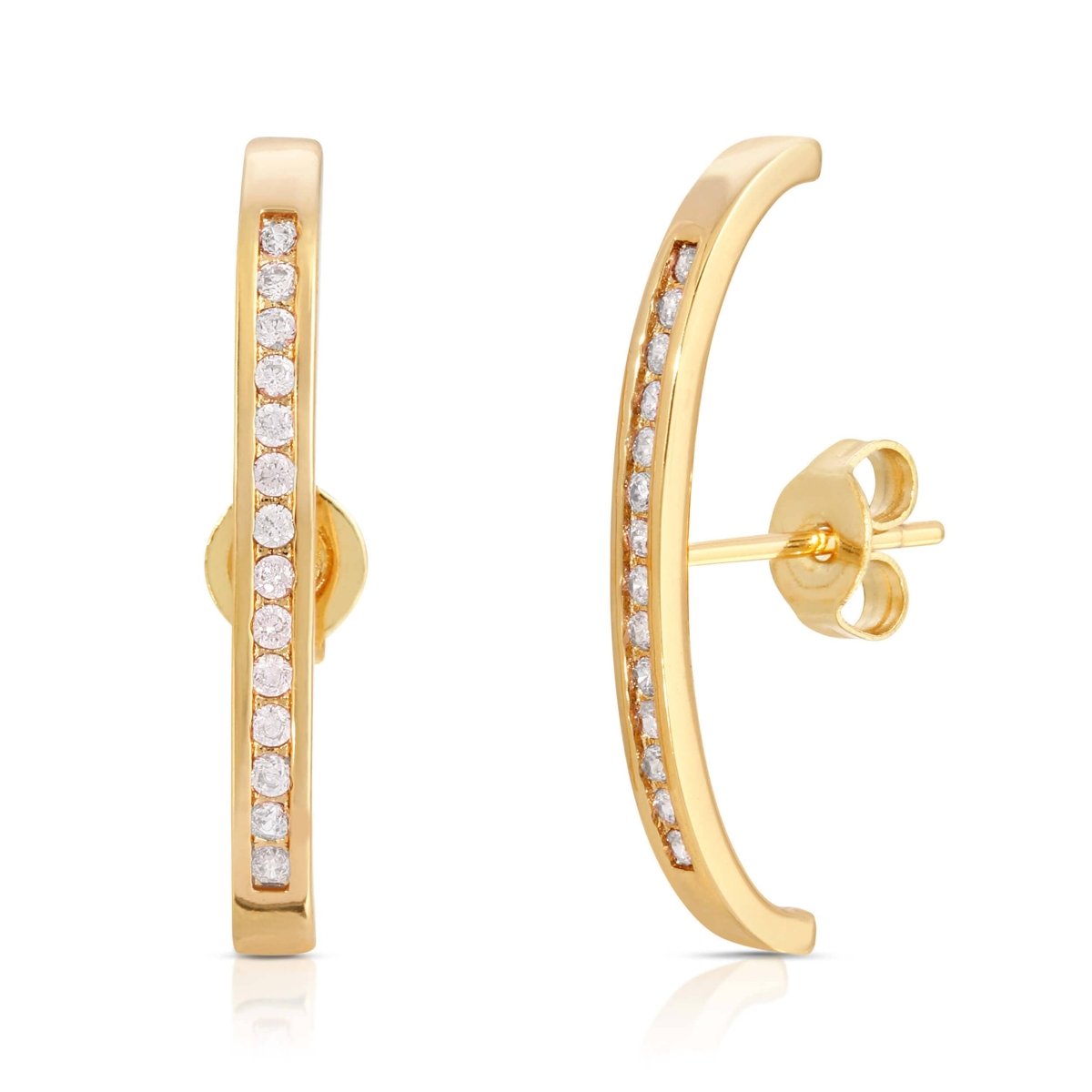 Gold and Clear CZ Pavé Suspension Hoops - Red Bird Road