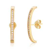 Gold and Clear CZ Pavé Suspension Hoops