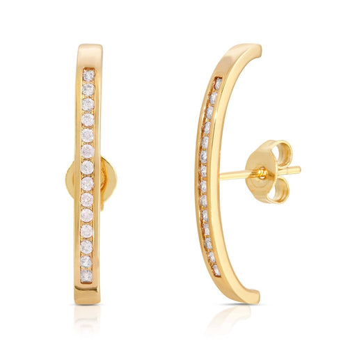 Gold and Clear CZ Pavé Suspension Hoops - Red Bird Road
