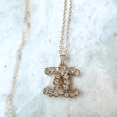 Gold and Crystal CC Necklace