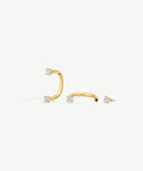 Gold Arc Hoop Earring