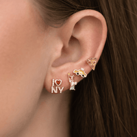 Gold Big Apple Stud Set - Red Bird Road