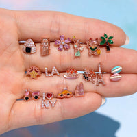 Gold Big Apple Stud Set - Red Bird Road