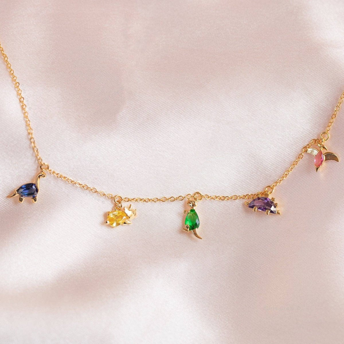 Gold Dino Rawr Necklace - Red Bird Road