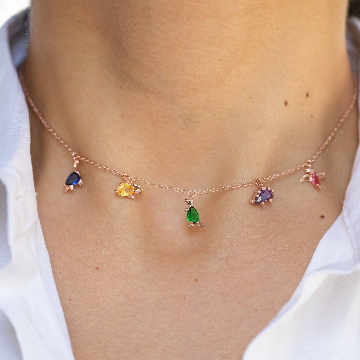 Gold Dino Rawr Necklace - Red Bird Road