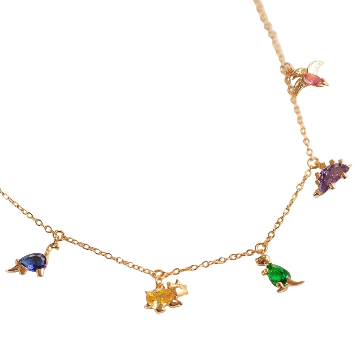 Gold Dino Rawr Necklace - Red Bird Road