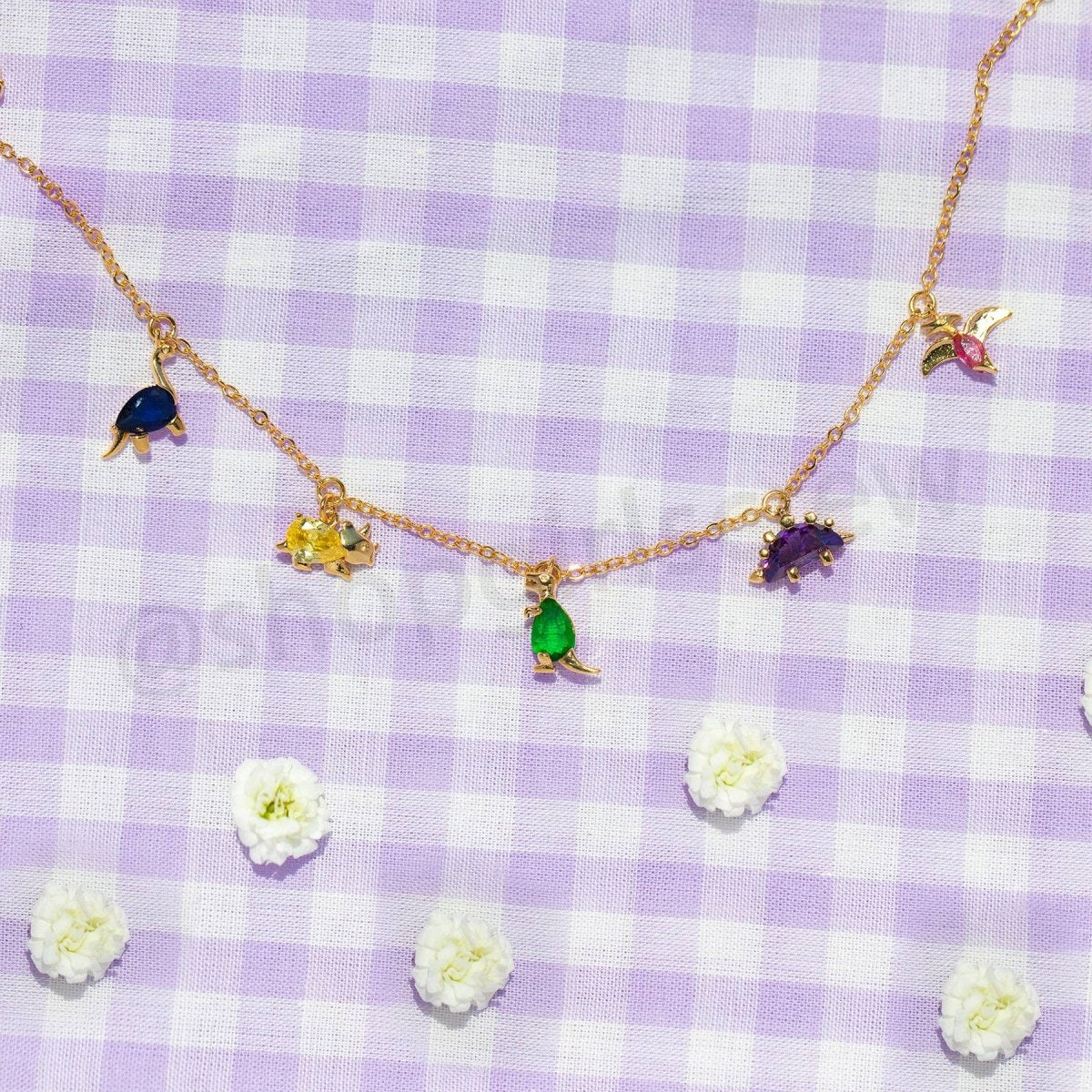 Gold Dino Rawr Necklace - Red Bird Road
