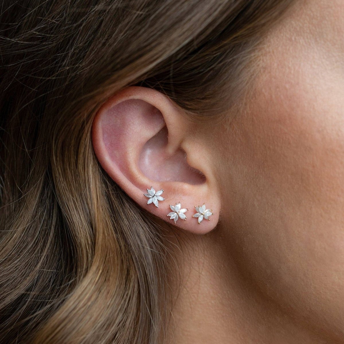 Gold Fairest Floral Studs - Red Bird Road