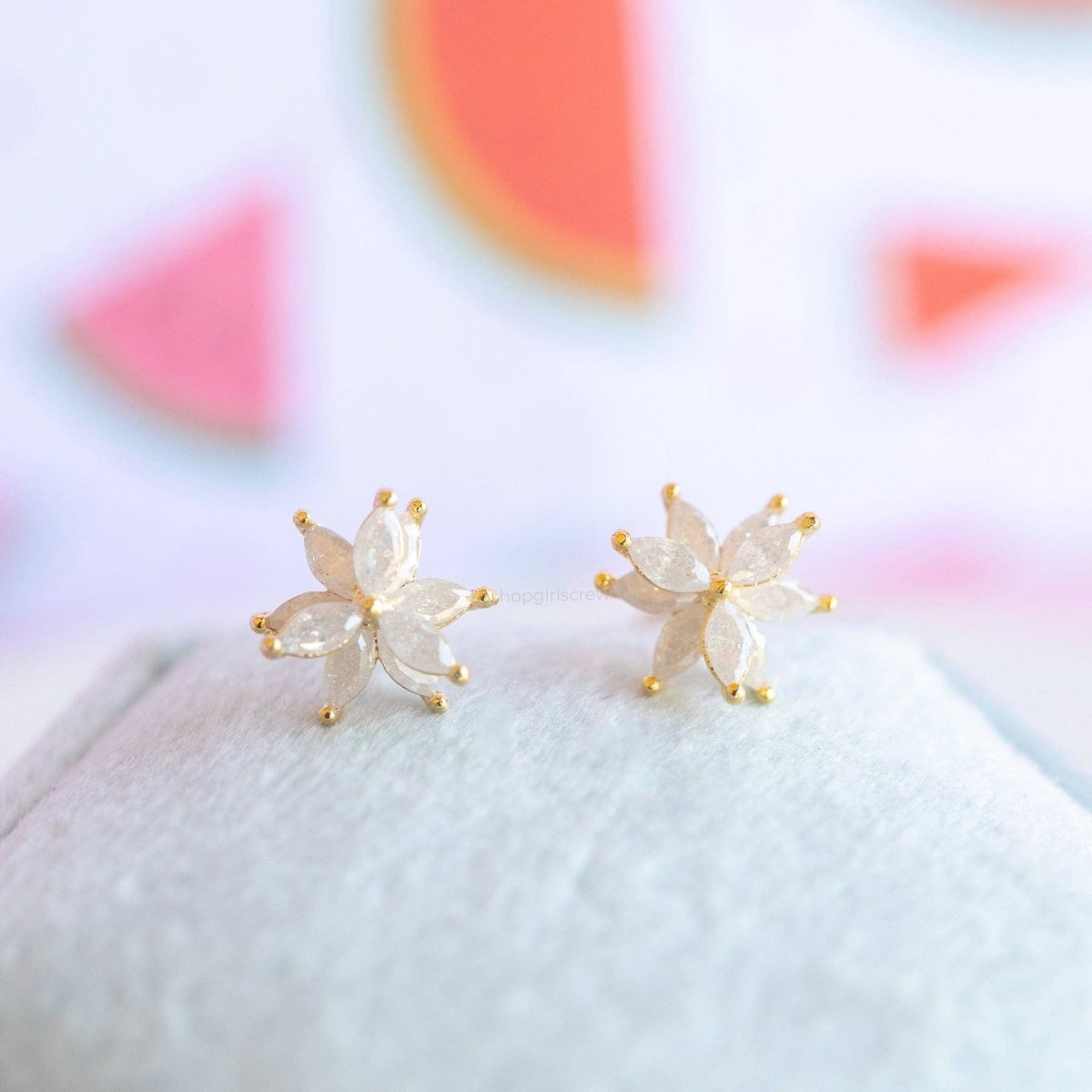 Gold Fairest Floral Studs - Red Bird Road