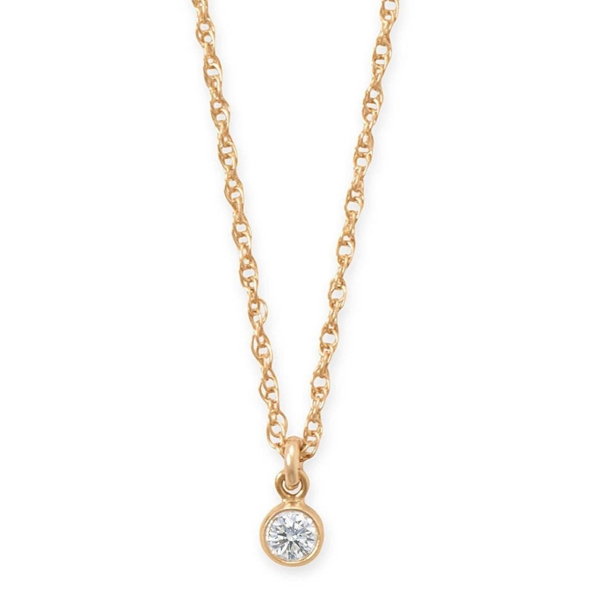 Gold Filled 3mm Lab Grown Diamond Solitaire Necklace - Red Bird Road