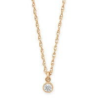 Gold Filled 3mm Lab Grown Diamond Solitaire Necklace
