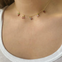 Gold Fruit Basket Necklace - Red Bird Road