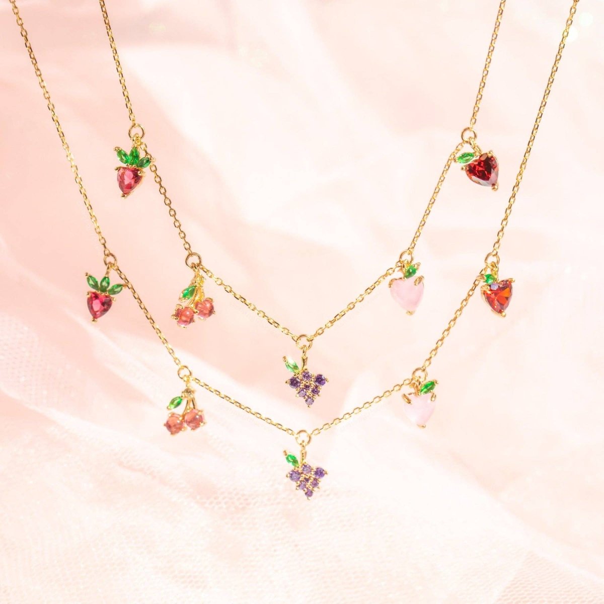 Gold Fruit Basket Necklace - Red Bird Road