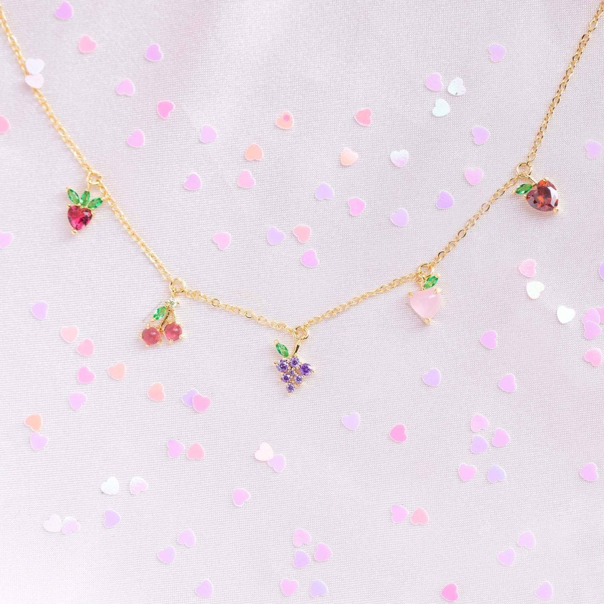 Gold Fruit Basket Necklace - Red Bird Road