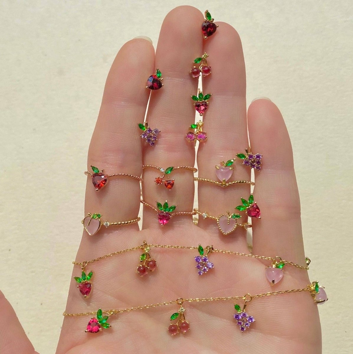 Gold Fruit Basket Necklace - Red Bird Road