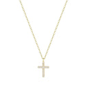 Gold Mini Cross Necklace With Crystals by Kamaria Jewelry
