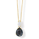 Gold Mother of Pearl and Hematite Double Pendant Necklace - Red Bird Road