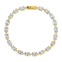 Gold Oval Tennis Bracelet -  7"
