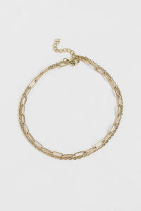 Gold Paperclip Chain Anklet
