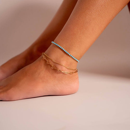Gold Paperclip Chain Anklet by WJW