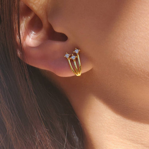 Gold Shooting Star Earrings