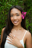 Gold Solitaire Opal and CZ Huggie Hoops by HolyBang Jewels