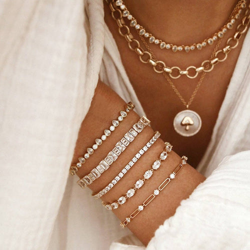 Gold Sparkle Link Bracelet by Elizabeth Stone Jewelry