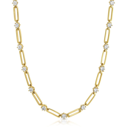 Gold Sparkle Link Necklace by Elizabeth Stone Jewelry