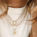 Gold Sparkle Link Necklace by Elizabeth Stone Jewelry