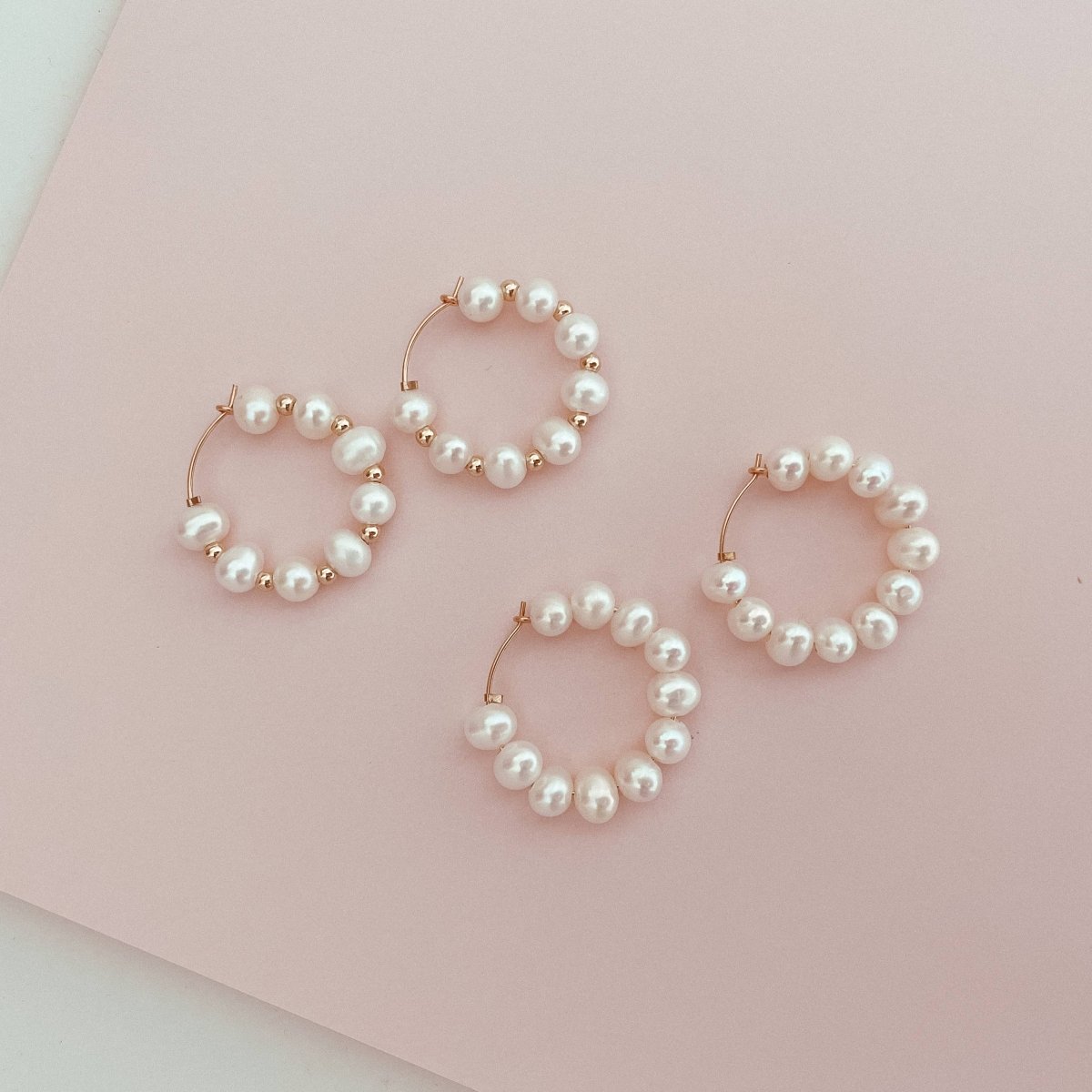 Gossip Pearl and Gold Bead Hoops