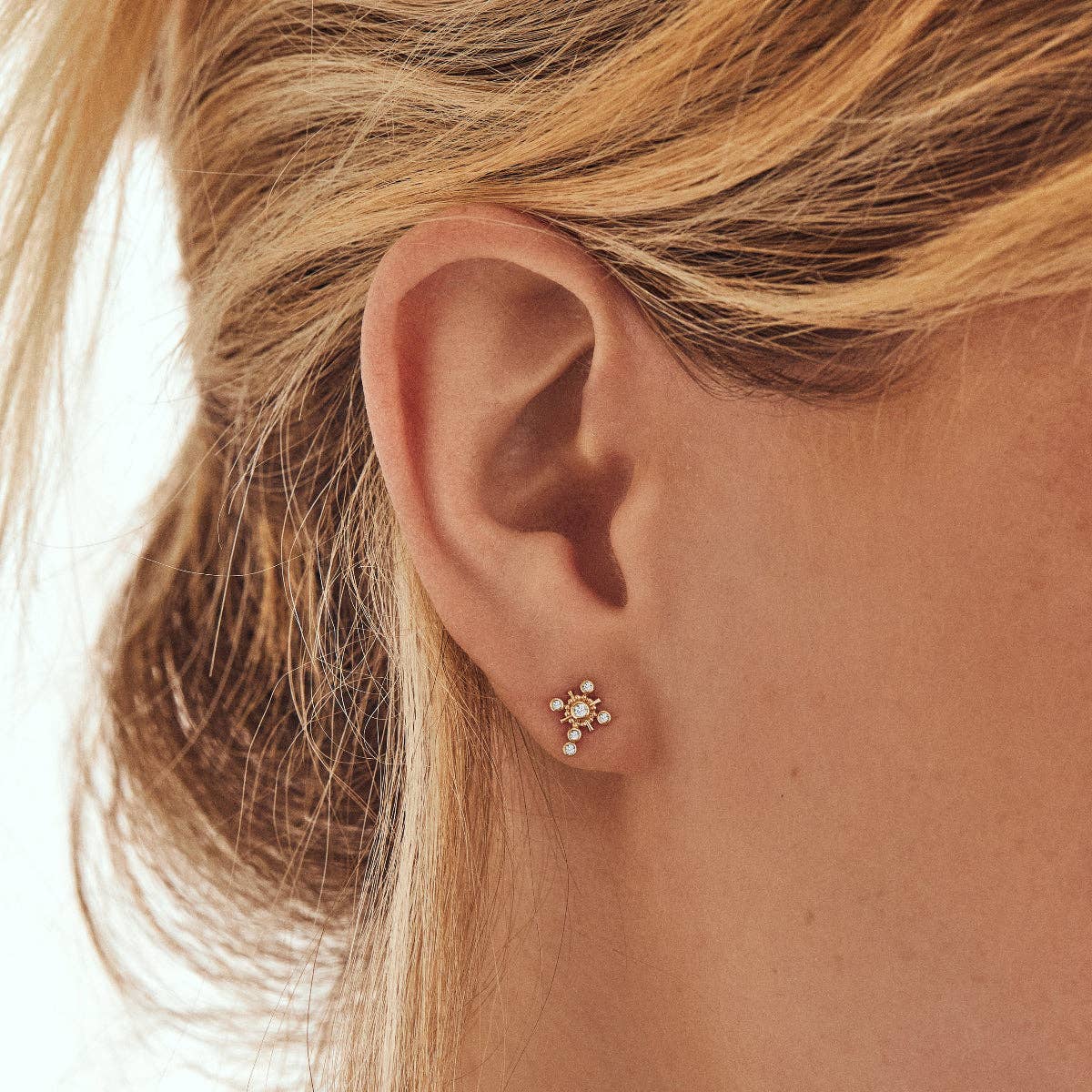 Gothic Cross Studs - CZ