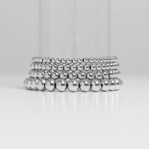 Hardware Stainless Steel 6mm Bead Stretch Bracelet by WJW