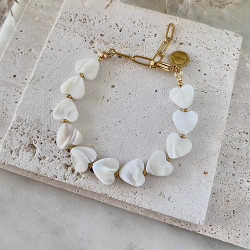 Harper Heart Shaped Pearl Shell Bracelet for Elegant Style